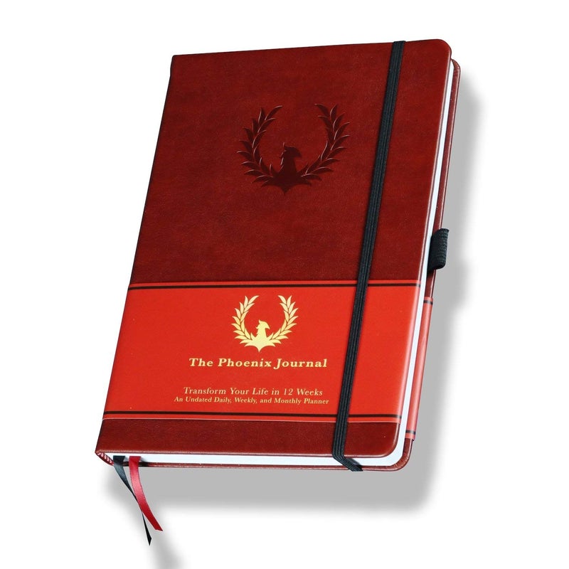 فينيكس بلانر The Phoenix Journal - أفضل منظم وتقويم لتخطيط الأهداف اليومية لتحديد الأهداف والامتنان والسعادة والإنتاجية - لوحة الرؤية وتتبع العادات - غلاف فني غير مؤرخ لمدة 12 أسبوعًا (كلاسيكي) - Image 1